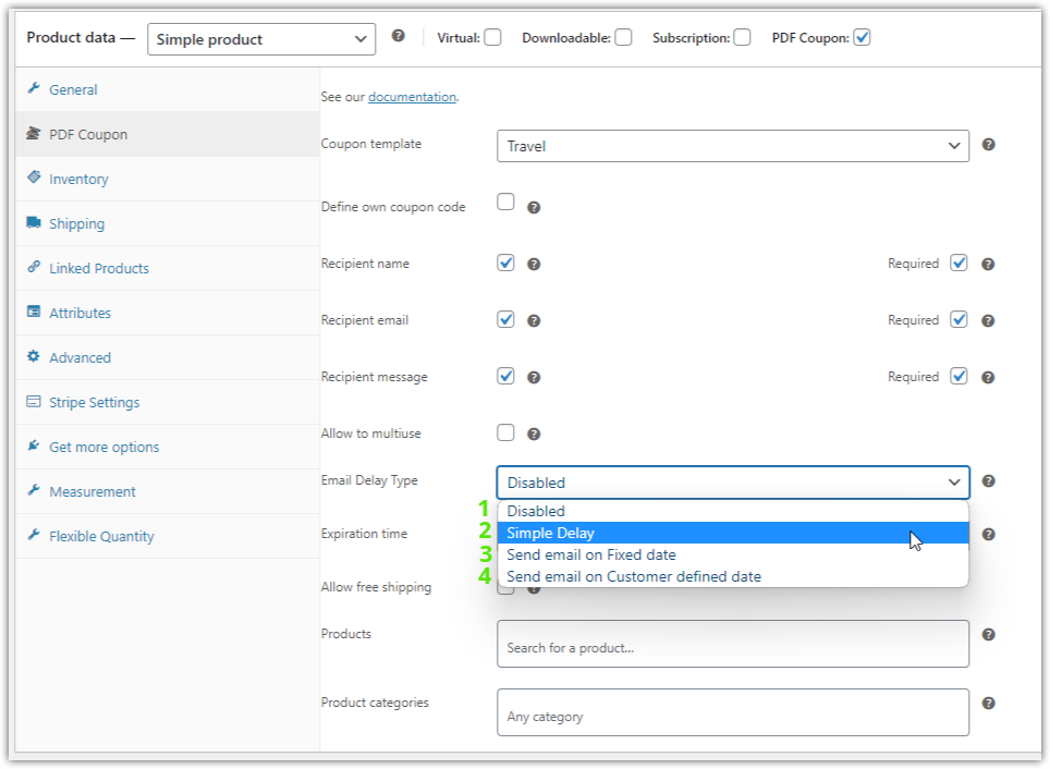 Delay Types Advanced sending