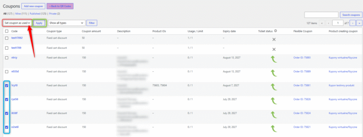 Flexible PDF Coupons Bulk Actions WP Desk