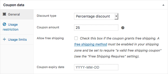 WooCommerce Coupon Settings