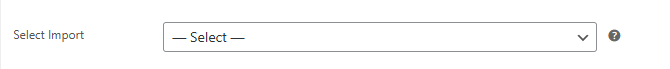 Select import file for a product