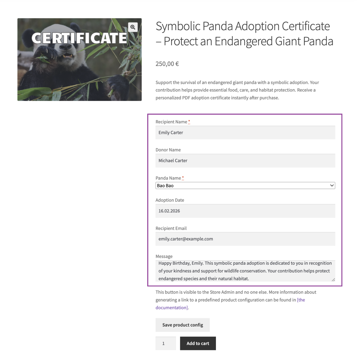 Custom product fields visible on the product page created using Flexible Product Fields PRO plugin