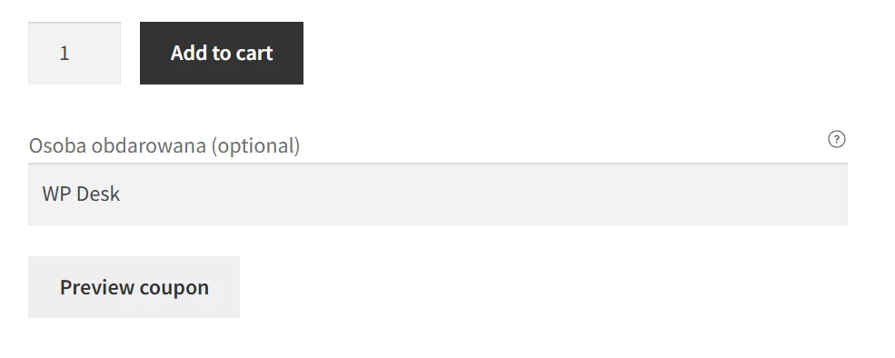 Preview coupon button on front end